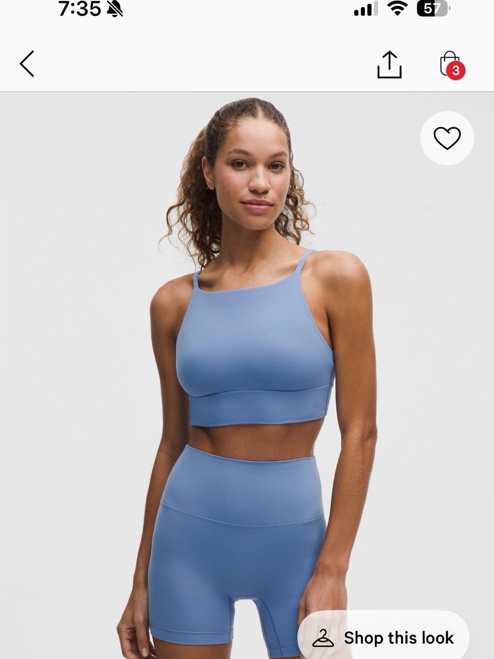 lululemon bra and leggings in Prep Blue